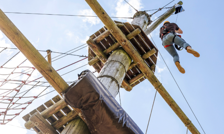Blick in den Hochseilgarten PirateRock in der Wedemark